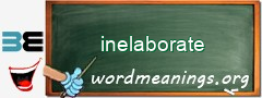 WordMeaning blackboard for inelaborate